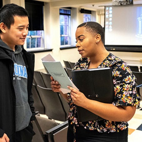 Alexandra Odom ’16 with University of North Carolina student