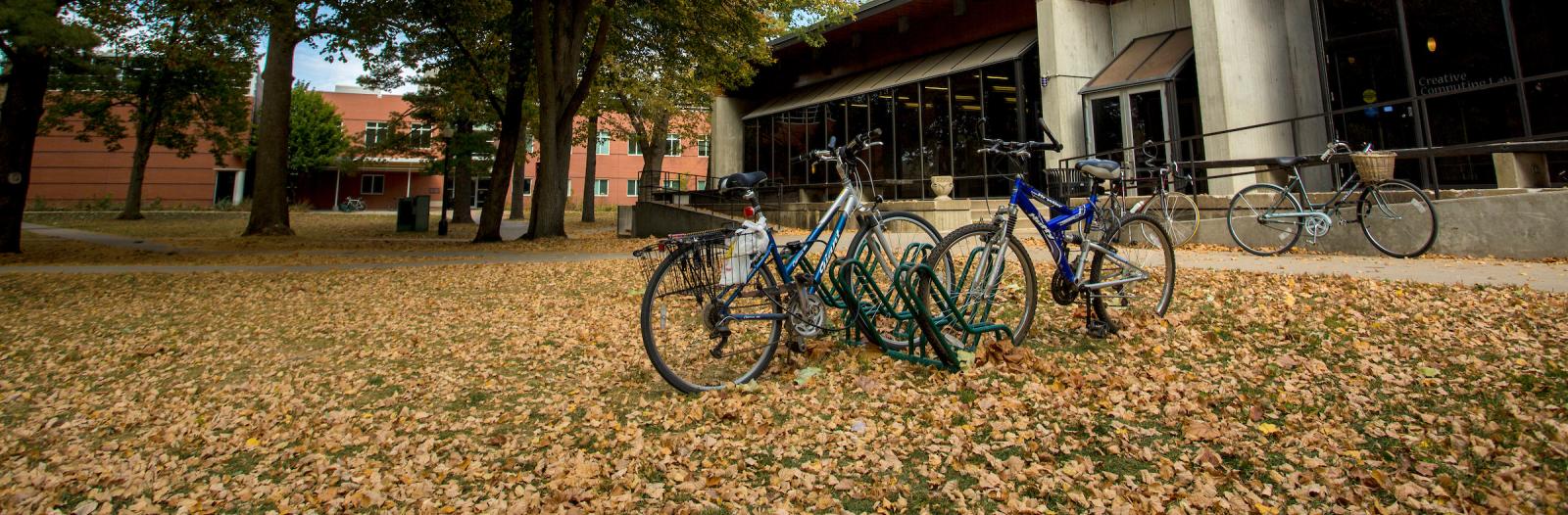 Bikes parked in front of Forum