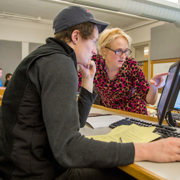 Professor Trish with student