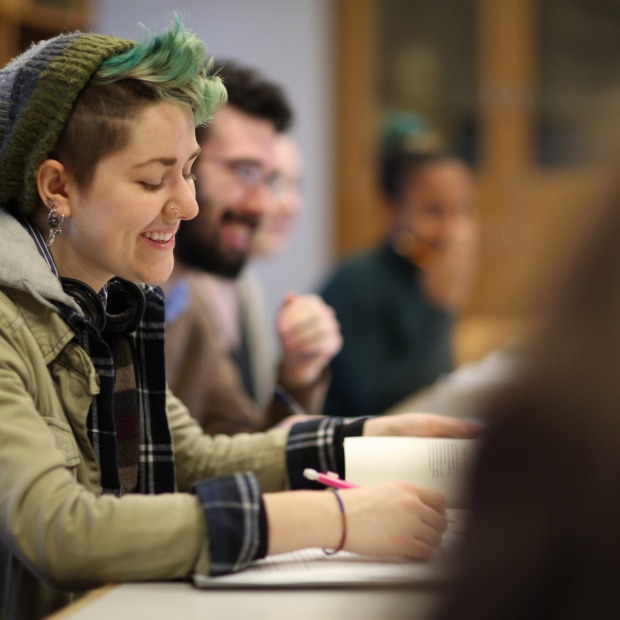 close-up of student in classroom