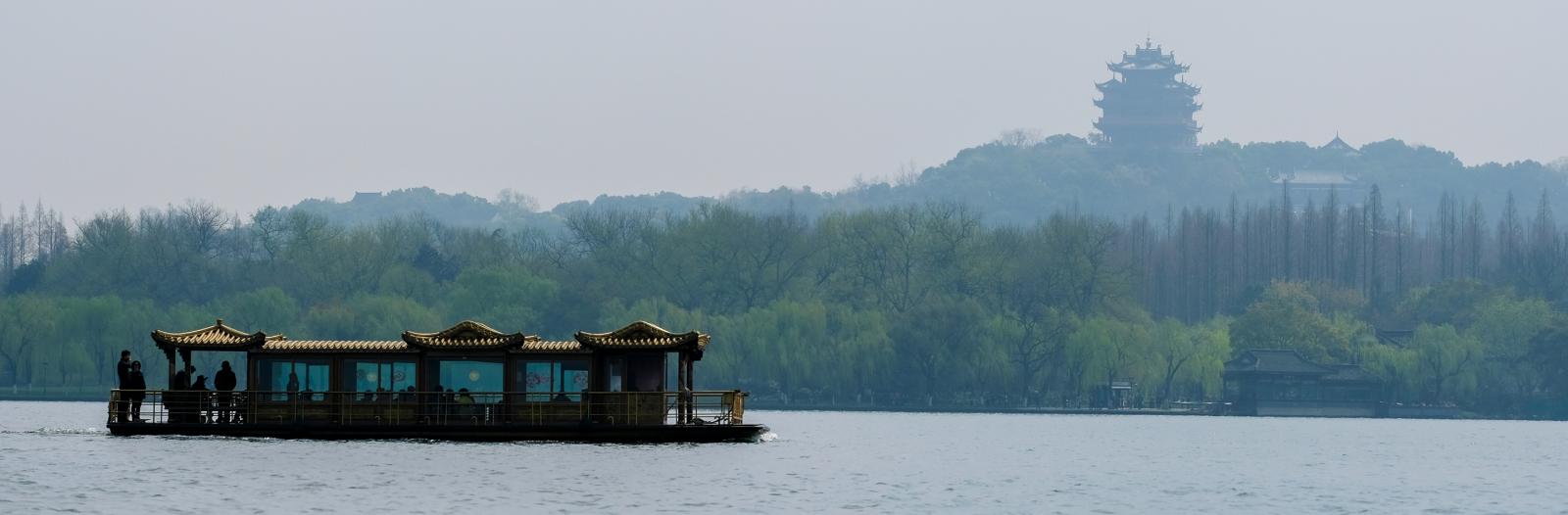 Boat on the lake during GLP trip to China