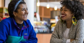 Lana Katai ’12, talks with friends in the Spencer Grill