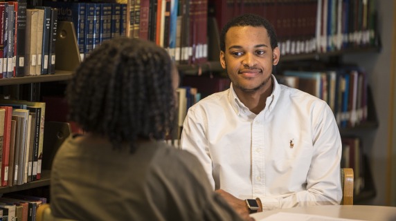 Student meeting with advisor