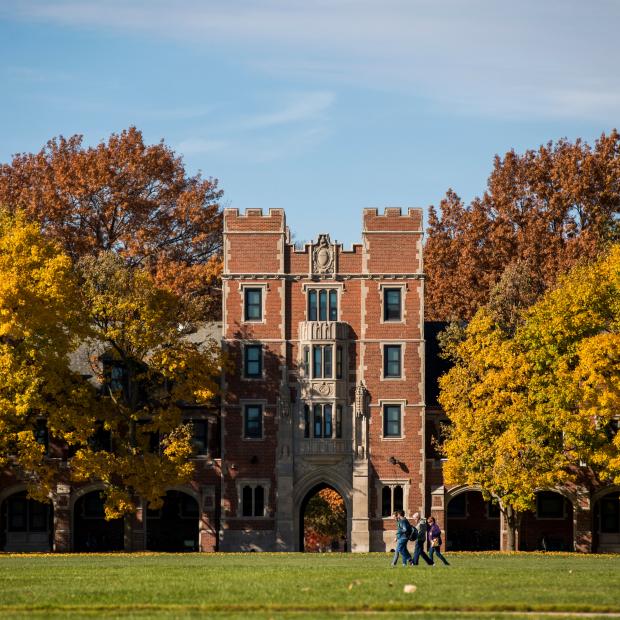 Gates-Rawson tower in the fall