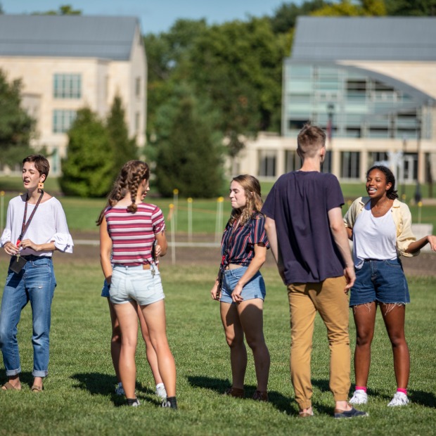 Grinnell students on campus