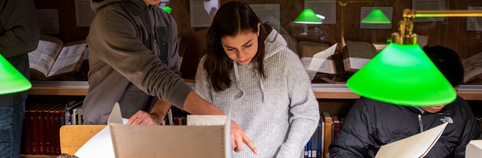 students in library Iowa Room