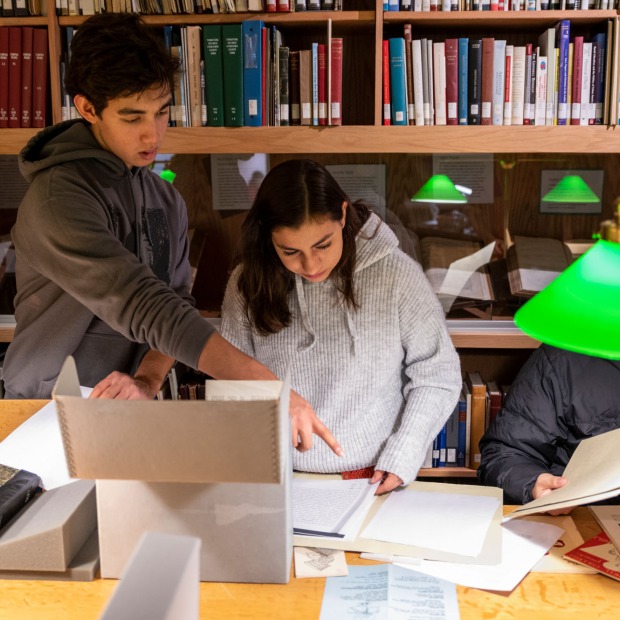 students in library Iowa Room