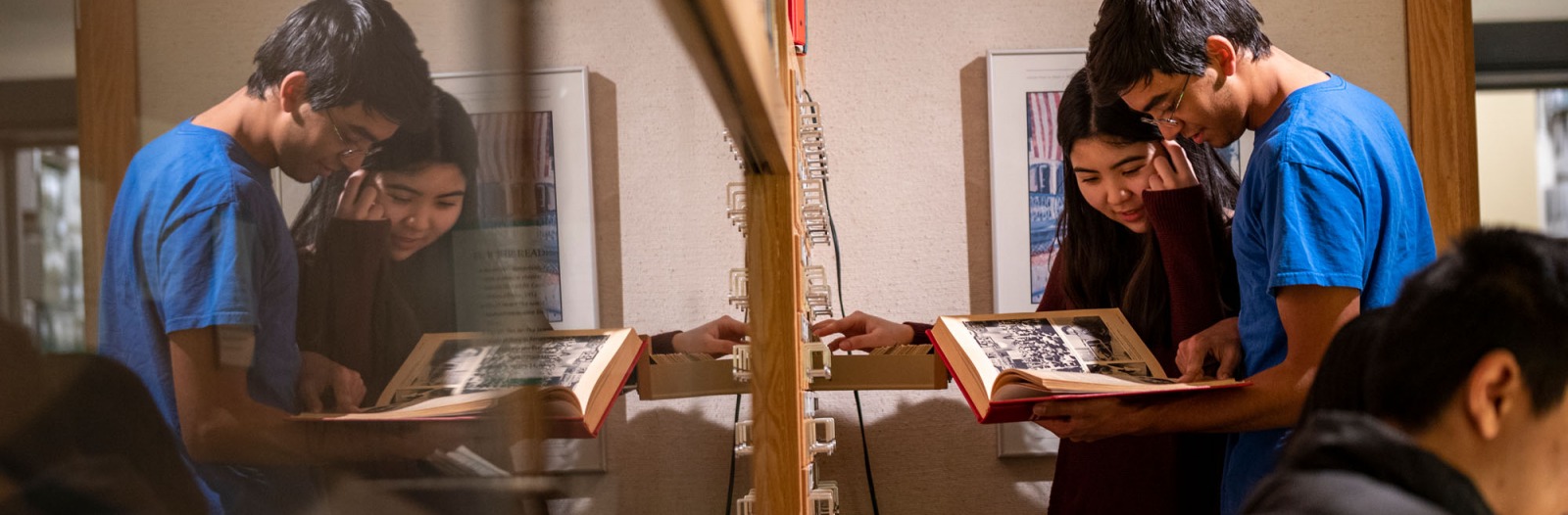 students in library Iowa Room