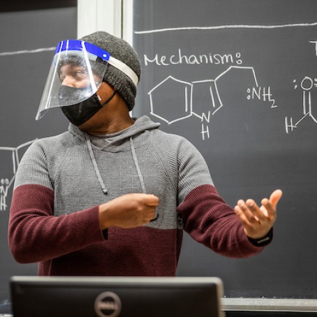 Professor Leggans teaching chemistry