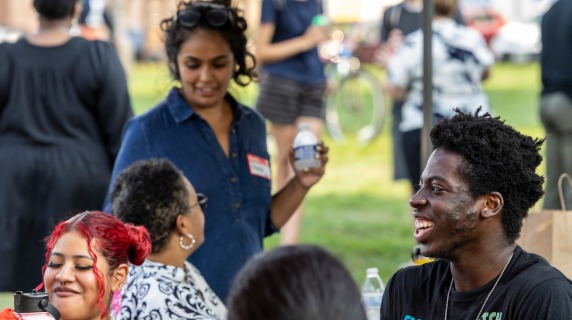 Students and staff at BCC barbeque