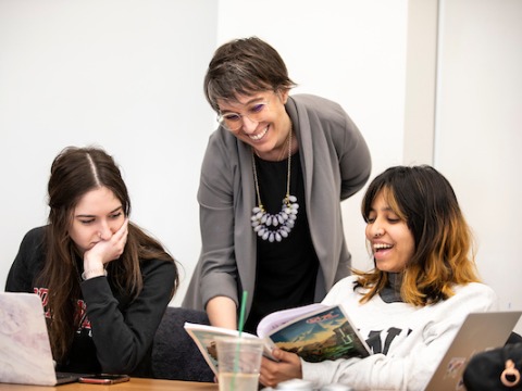 Professor McGavock with 2 students