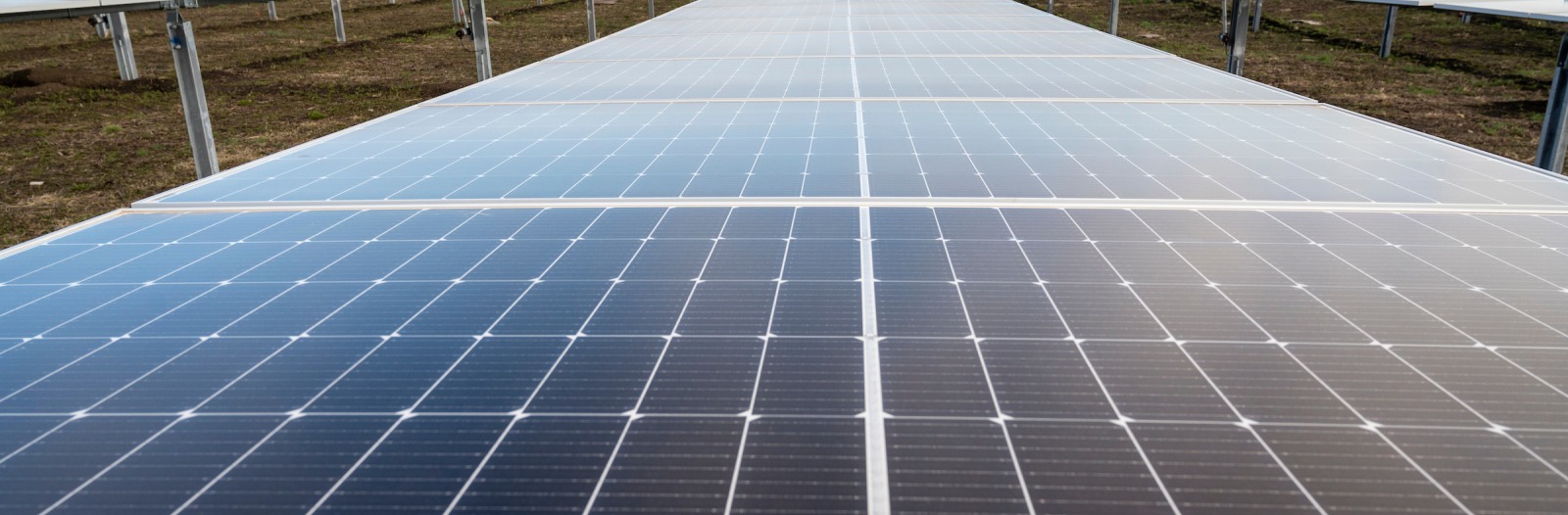 Solar farm stretching off in the distance