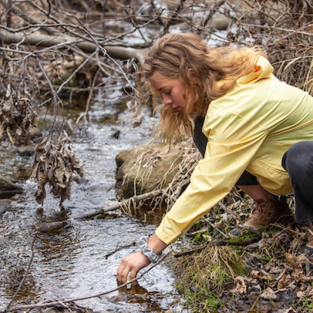 Student collects water at CERA