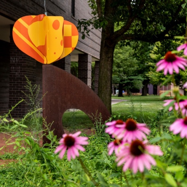 sculpture in Bucksbaum courtyard