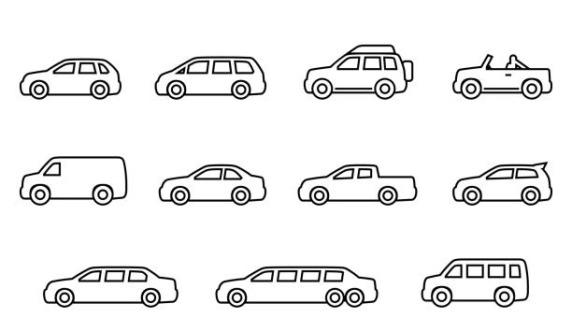 multiple car outlines