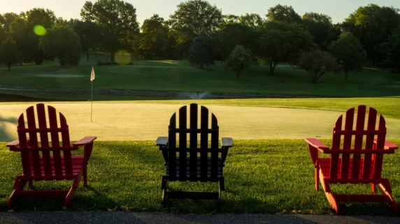 Adirondack chairs on Grinnell College Golf Course
