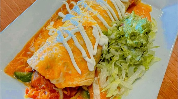 Serving plate showing mexican food dish