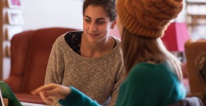 Students enjoy some quiet down time in Saints Rest coffee shop downtown only a couple blocks away from campus