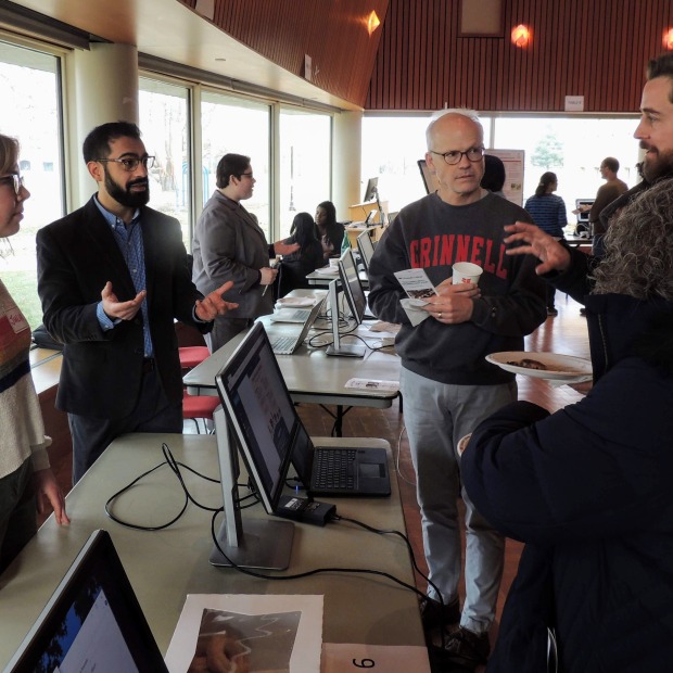 Professor Kuiper and students enjoying the demonstration of games for learning statistics and data science.