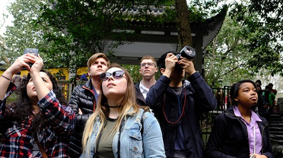 Students touring China