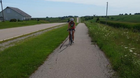 Bike rider on Grinnell trail