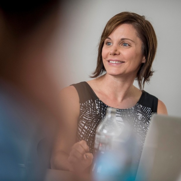 professor Alissa Nutting in classroom
