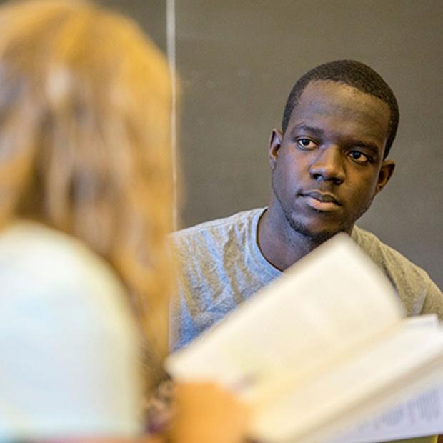 two students, one reading