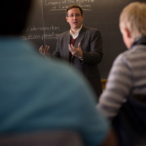 Professor at front of class