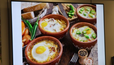 A picture of Bulgarian foods in bowls.