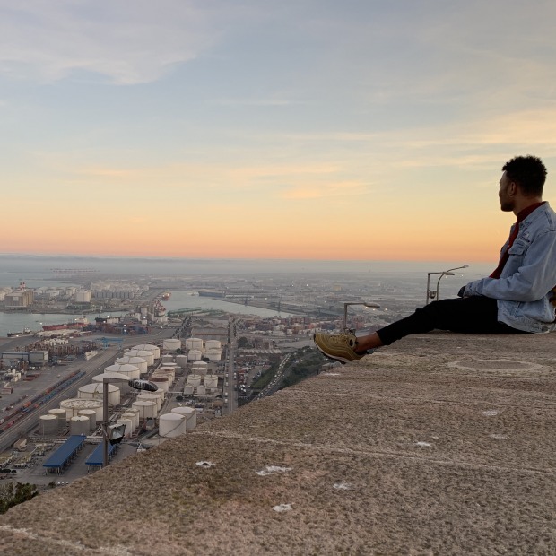 Max Hill in South America sitting high over city.