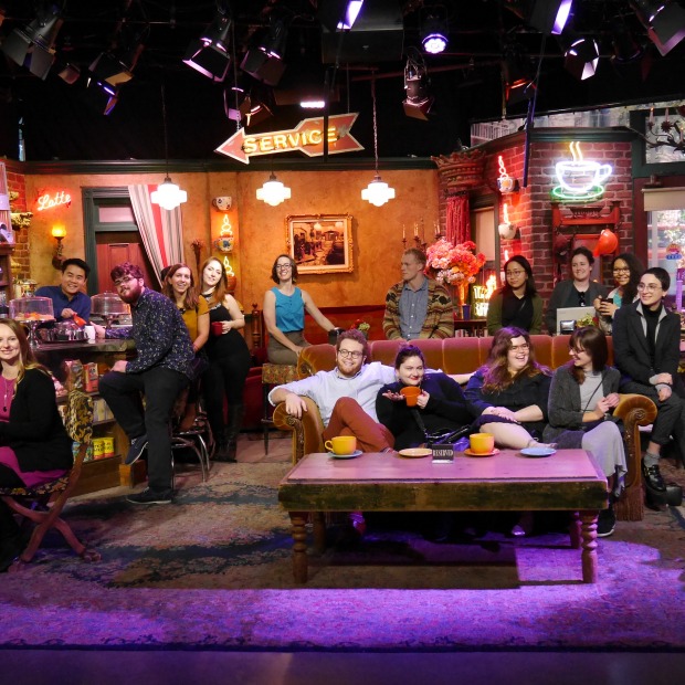 Students on the set of Friends