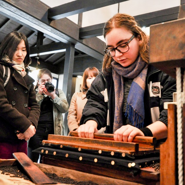 Student making a pill in Japan