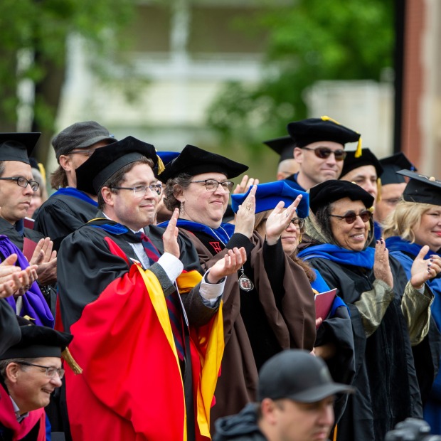 Grinnelll College professors in academic regalia