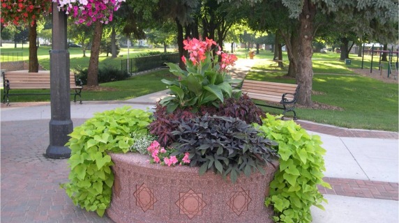 City of Grinnell Planter in Central Park