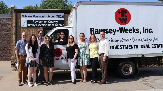 Student participants of SPARK program with Ramsey Weeks Truck