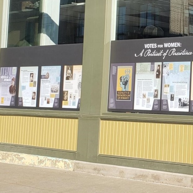 Votes of Women: A Portrait of Persistence Window Display
