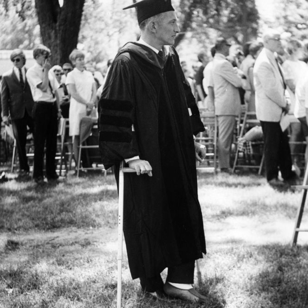 Robert Noyce in academic regalia