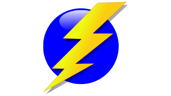 lightening bolt on blue background