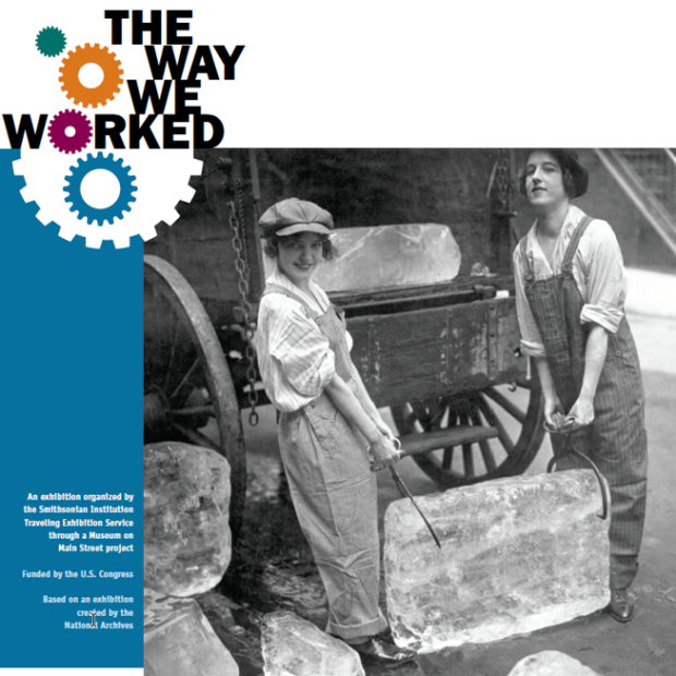 The Way We Worked historic photo of girls moving block of ice