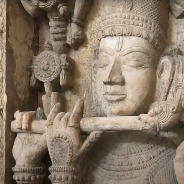 Sculpture of Hindu Lord Krishna