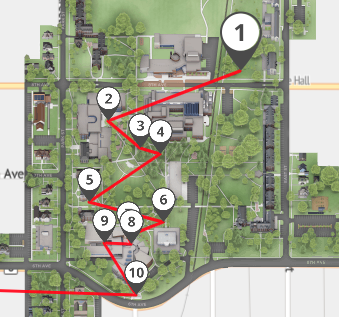 Campus sculpture tour map