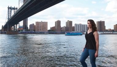 Willa Collins ’16 under the Golden Gate Bridge
